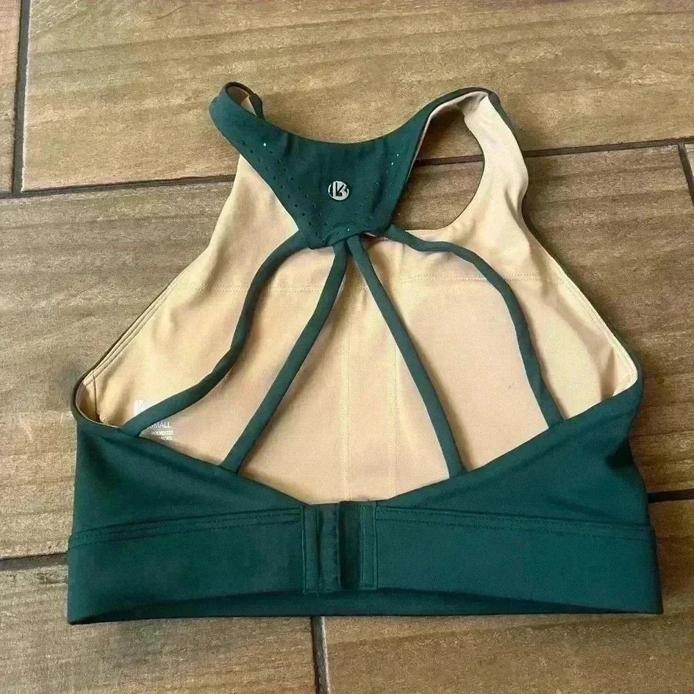 NWOT Buffbunny lit laser cut out bra green XS